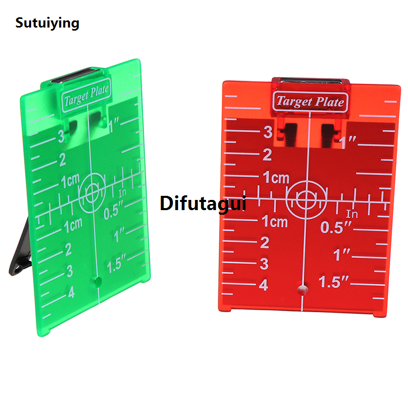Sutuiying 1PCS inch/cm Laser Target Card Plate For Green/Red Bargain price Laser Level Suitable For Line Lasers 11.5cmx7.4cm