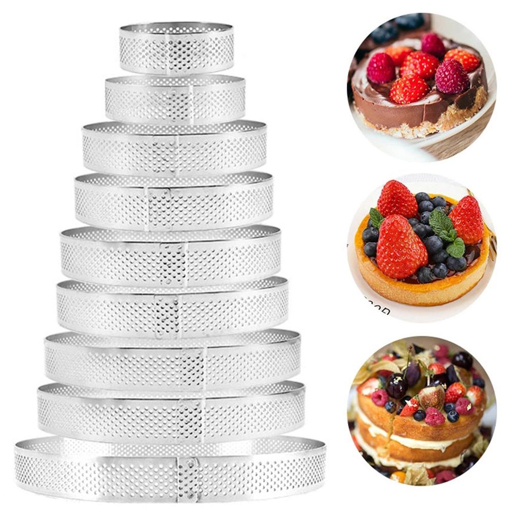 Bakeware Stainless Steel Perforated Circle Mould Cake Mold Tartlet Molds Tart Ring