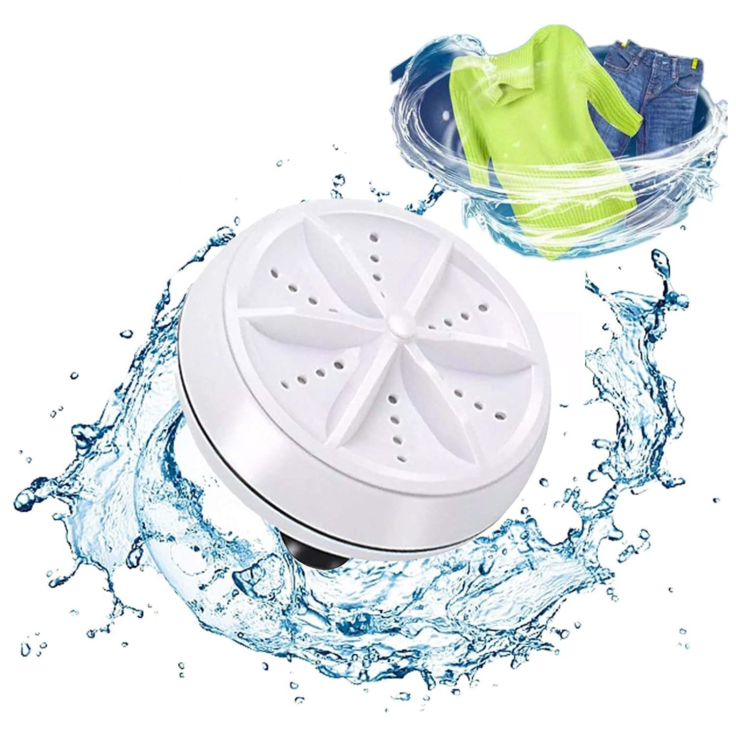 Mini USB Turbine Wash Machine | Portable USB Powered Clothes Washing Device for Home, Apartment, Bathroom & Washing Area | Compact Laundry Cleaning Tool