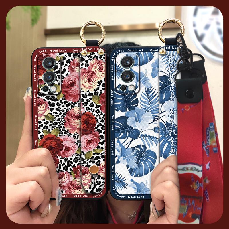 Shockproof Soft case Phone Case For VIVO Y35 4G 2022 Anti-knock ring Durable Lanyard Wrist Strap old lady Silicone