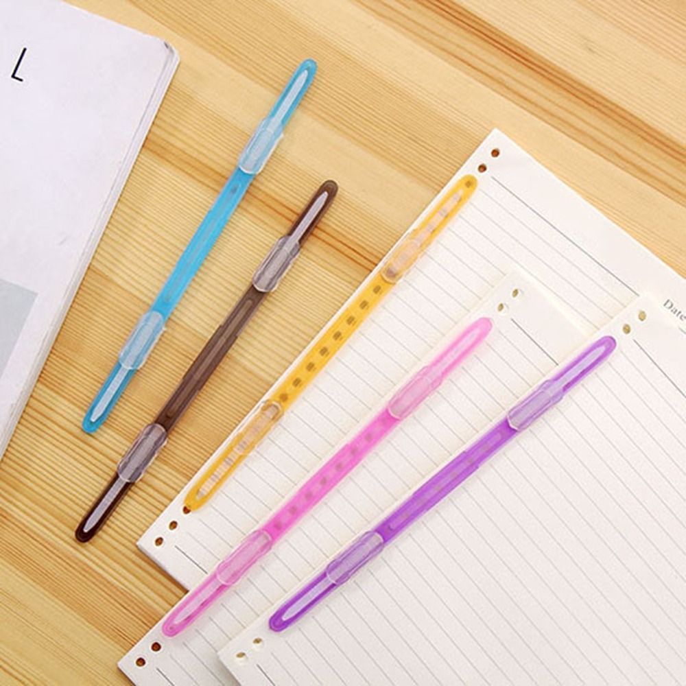 10pcs New Plastic Binding Clips Strip Transparent 2 Hole Paper Fasteners DIY Multifunctional File Clip Notebook