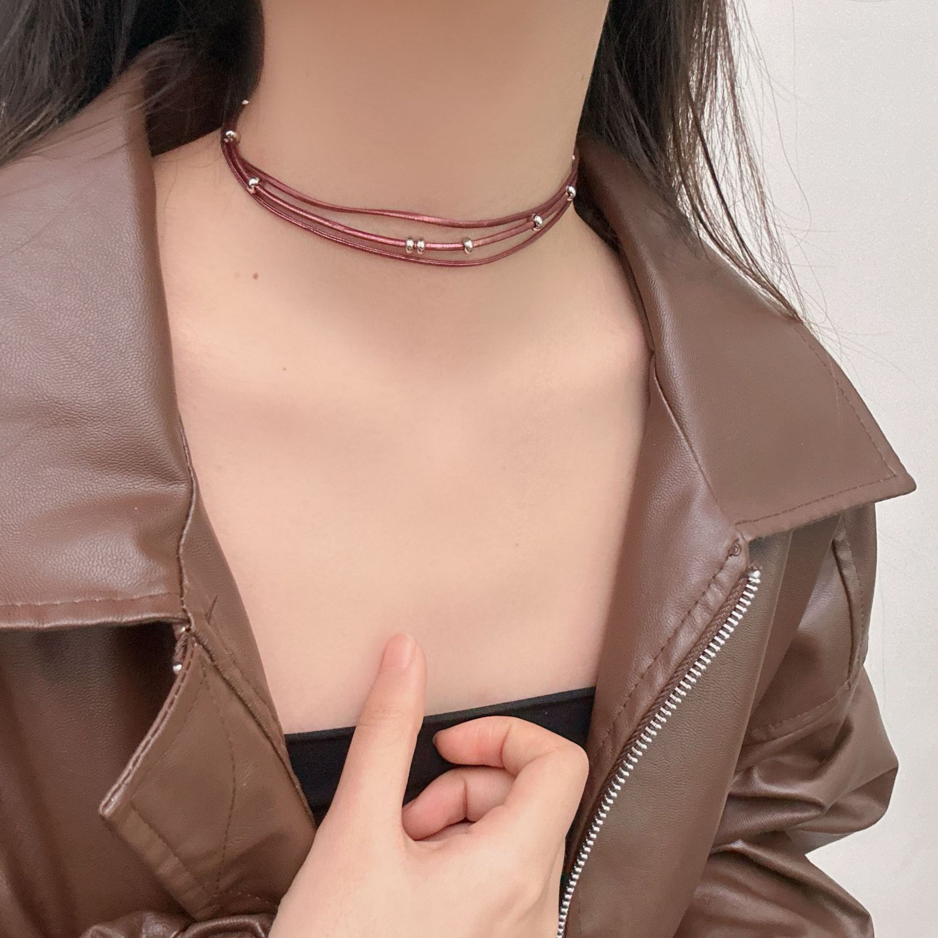 【Mega Sale】Sweet Cool Spice Girl Multi-Layer Women's Choker Necklace Niche Simple Collarbone Chain Accessories Trendy