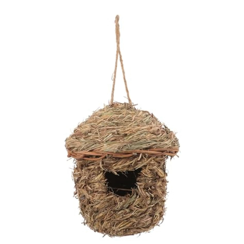 Straw Bird Nest Bird Shelter, Parrot Breeding Cave, Natural Bird Nest House Easy to Use