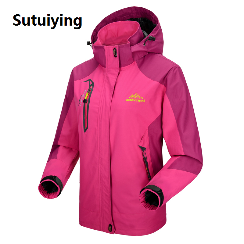 Sutuiying Portable Special Offer TRVLWEGO Women's Waterproof Hiking Jacket Windproof Windbreaker Camping Hunting Climbing Trekking Fishing Coat Outdoor Clothing