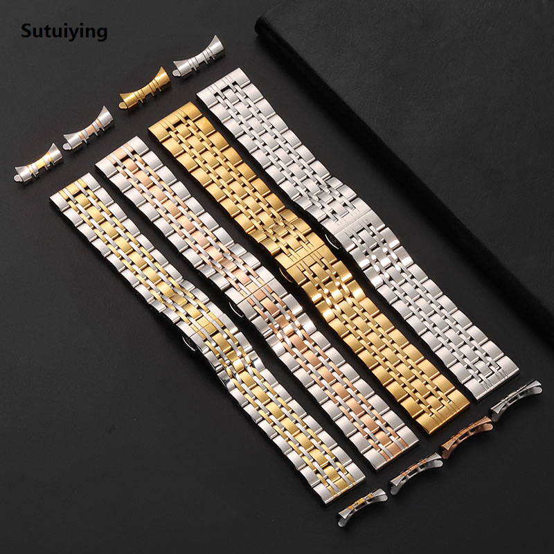 Sutuiying Solid Stainless Steel Watch Band for Tissot for Longines 22mm 12/14/16/18/19/20/24mm 2025 New Width Wristband Watch Straps Replacement
