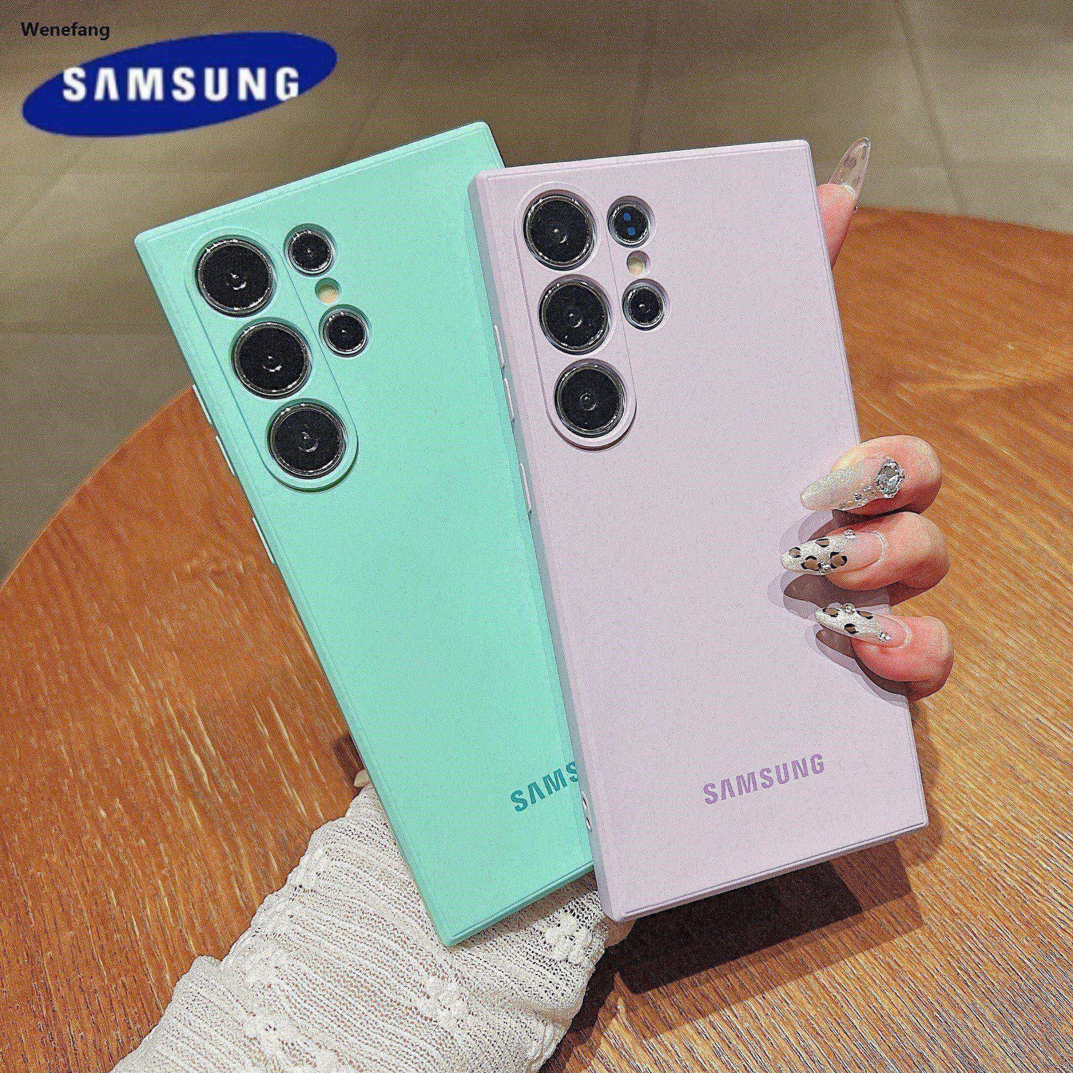 Wenefang Original Liquid Silicone Soft Case Samsung Galaxy S25 Ultra S24 S23 Plus S22 Pro S21 FE 5G Official Shockproof Protection Cover