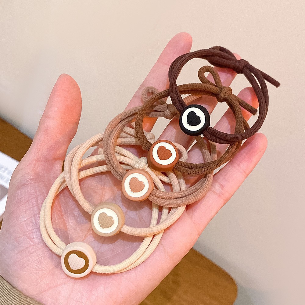 5 Pieces Mix Design Korean Style Multi Hair Rubber Bands For Girls & Women's