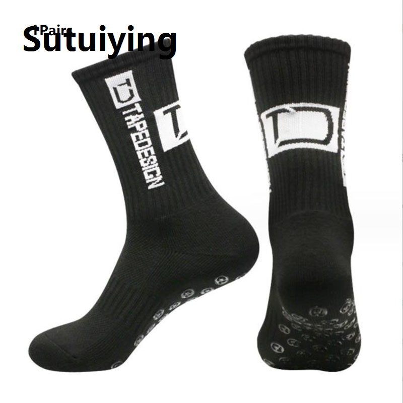 Sutuiying 1 Pairs Anti-slip Soccer Socks Women Men Outdoor Sport Grip Football Yoga Socks For Woman