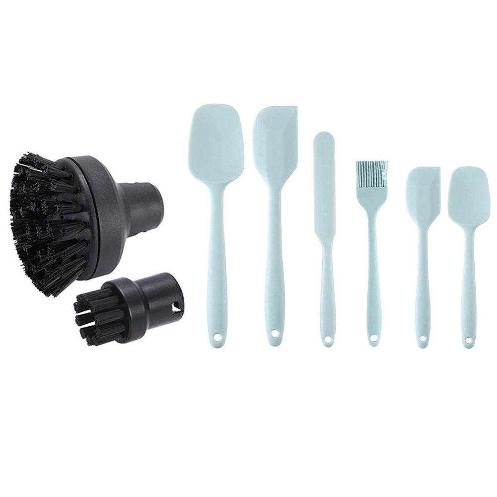 NAMUNY 2 Pcs Large Round Brush Cleaning Brush & 1 Pcs Silicone Spatula Heat Resistant Rubber Spatulas