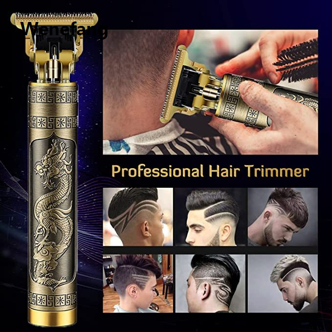 Wenefang 2024 Vintage T9 Hair Clipper Electric Hair Cutting Machine Professional Bargain price Men Shaver Rechargeable Barber Trimmer for Men Dragon