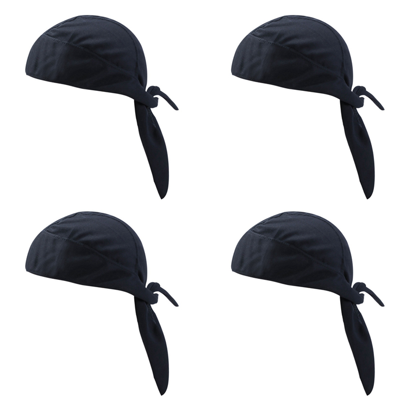 NAMUNY 4X Quick Dry Scarf Pure Cycling Cap Summer Men Running Riding Bandana Headscarf Pirate Hat Hood Headband Black