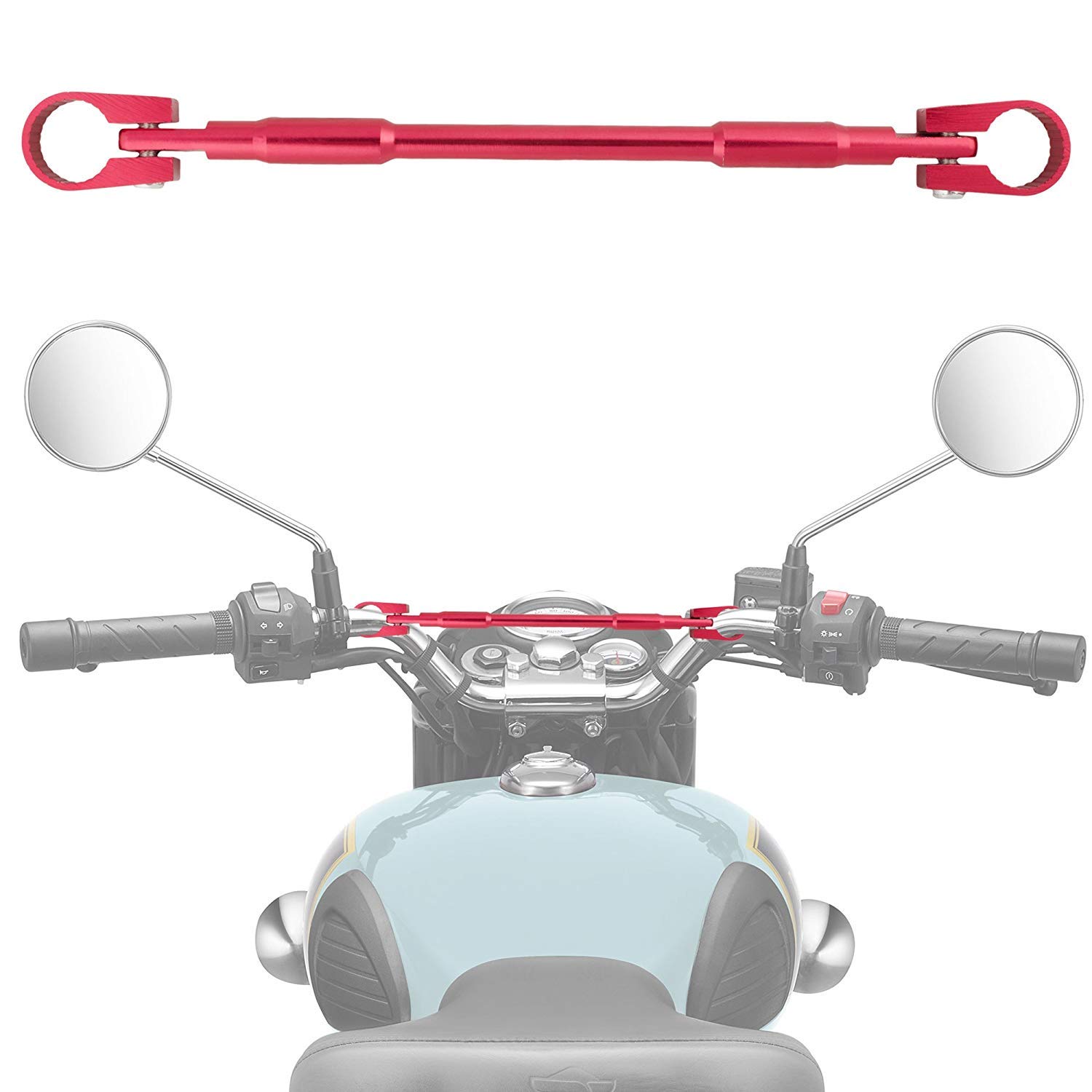 Universal Motorcycle Cross Bar/Handle Supporter/Handle Bar for All Bikes (Maroon)