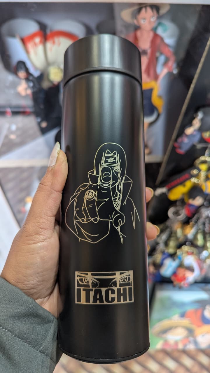 Monkey D Luffy Straw Hat Pirates 500ml Double Layer Stainless Steel LED Display Pink Thermos Laser Engraved Premium Anime Gift Bottle.