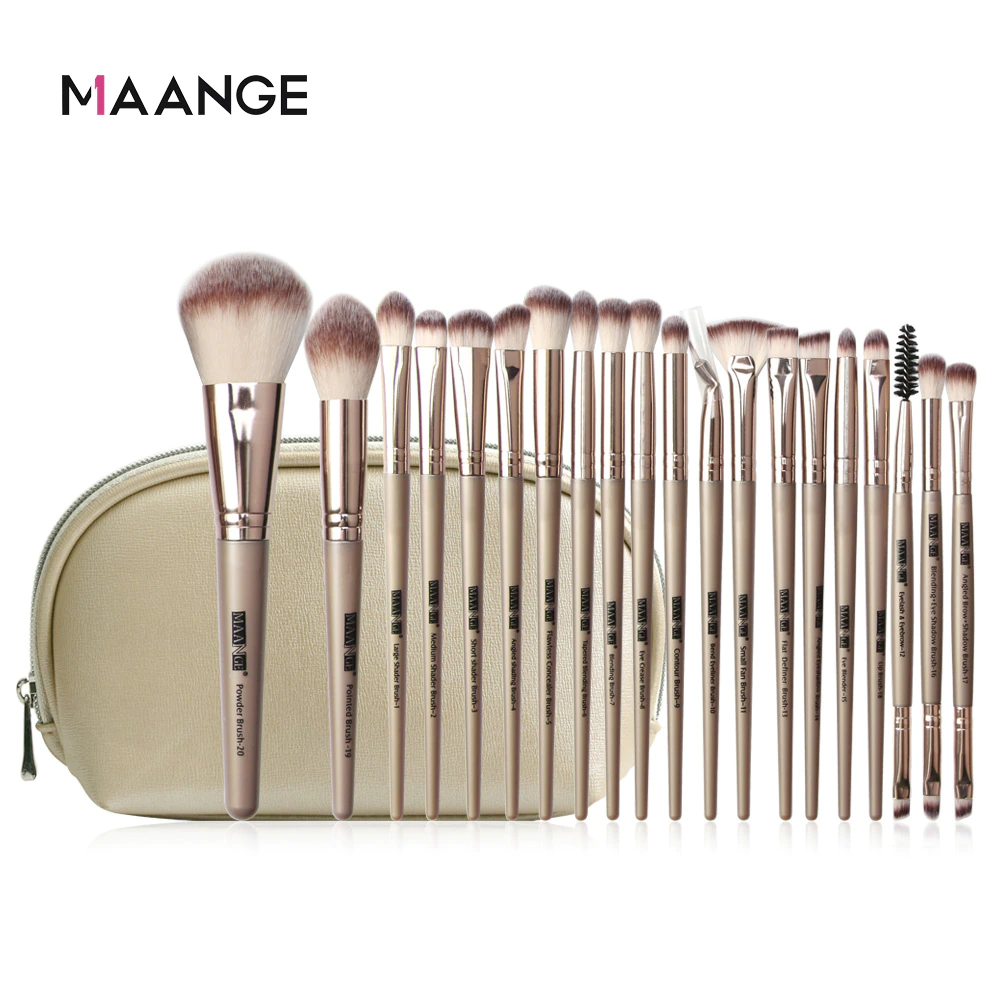 MAANGE Professional Makeup Brush Set 20pcs Makeup Brushes Premium Kabuki Powder Blending Face Blush Eye Shadow Detail Brushes