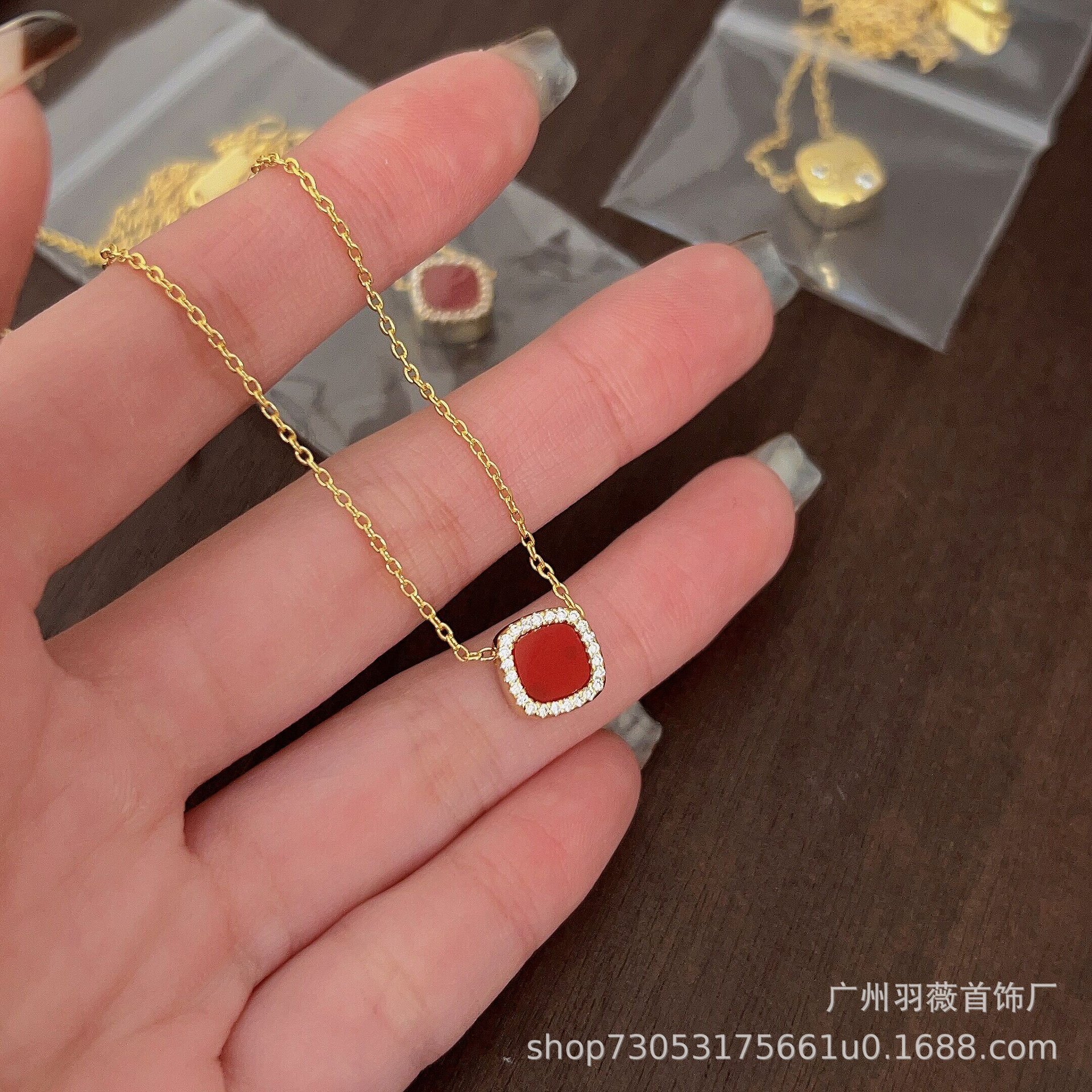 【Top Picks】2024 New Double-sided Red Lucky Coin Necklace New Year Simple Light Luxury High-end Design Collarbone Chain for Women