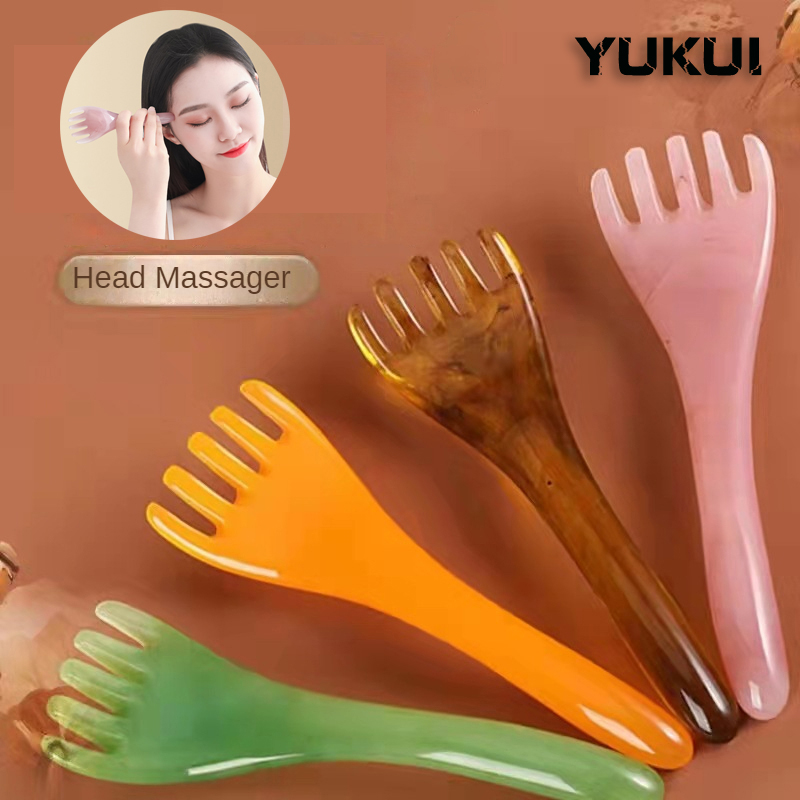 HOT Resin Head Massager Scalp Gua Sha For Body Neck Leg Massage Five-claw Head Scraping Stick Massage Scraping Claw Massage