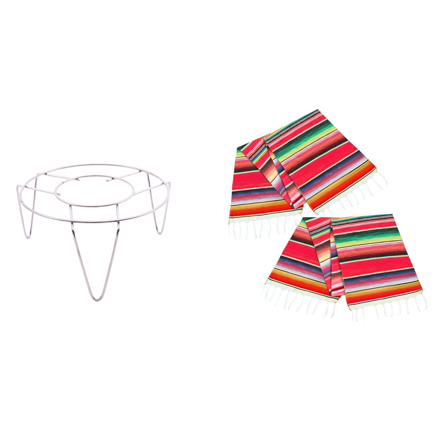 fasdaga Stainless Steel Steamer Rack Stand Kitchen Cooking 3 Inch High with 2 Pack 14 By 84 Inch Mexican Table Runner