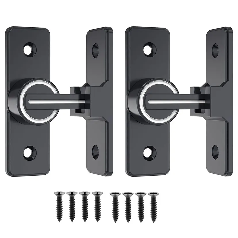 NAMUNY Barn Door Lock Hardware, 90 Degree Heavy Duty Gate Latches Flip Latch Safety Door Bolt Latch Lock 2 Pack