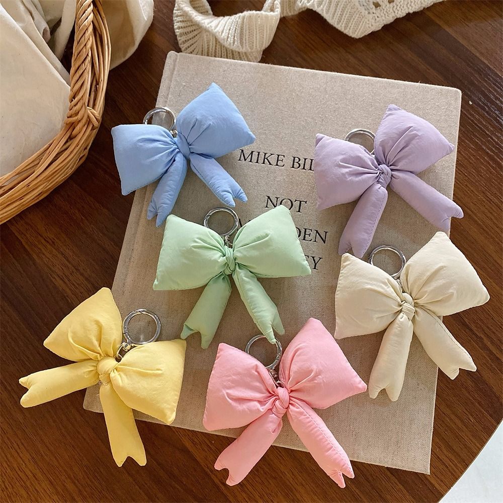 Lovely Colored Bow 3D Bow Decoration Cotton Candy Style Sweet Decoration Sweet Bag Pendant 3D Design Cute Charm Women's Pendant Bag Decoration