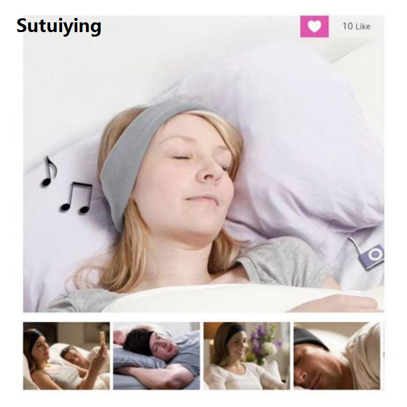 Sutuiying Soft Sleeping Aid Fone Headphone Running Sleep Music Headset 3.5mm Fifty percent discount Wired Stereo Music Earphone Washable Sleep Eye Mask Headband