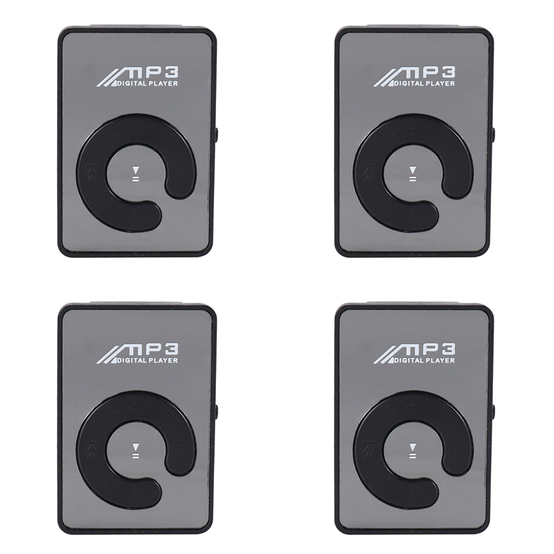 FORIDE 4X Mini Mirror Clip USB Digital MP3 Music Player Support 8GB SD TF Card Black