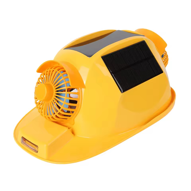 ARELENE Hard Hat Double Fan Helmet with Light Solar Safety Helmet for Construction Home Improvement Helmet Hat Safety Helmet