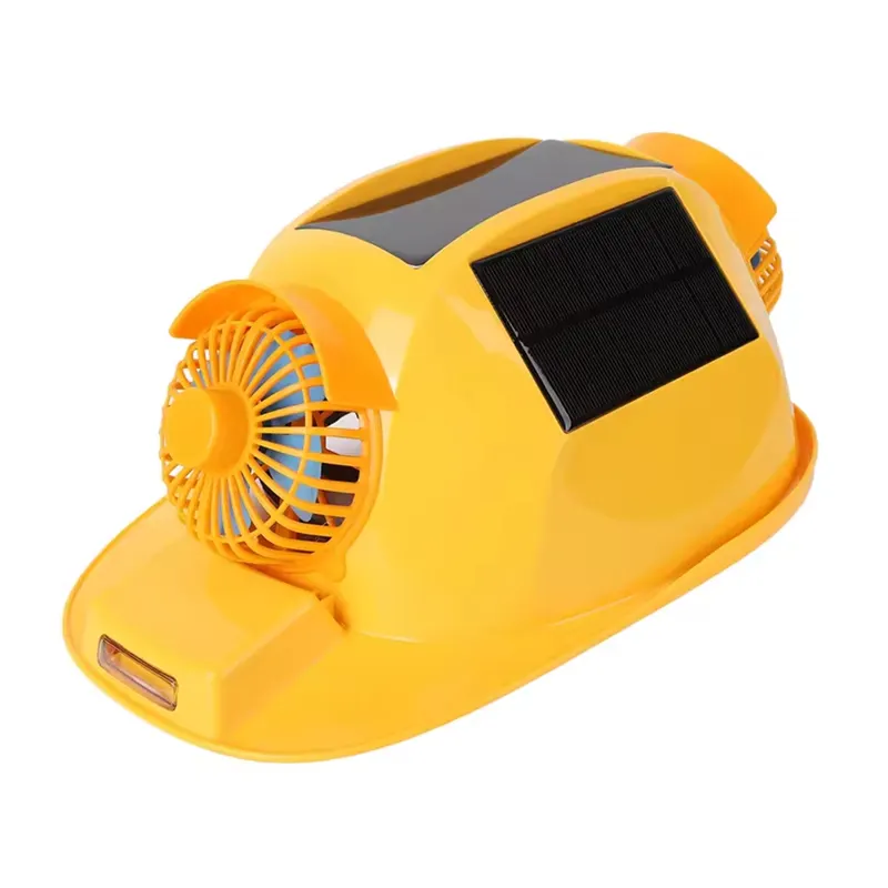 ARELENE Hard Hat Double Fan Helmet with Light Solar Safety Helmet for Construction Home Improvement Helmet Hat Safety Helmet