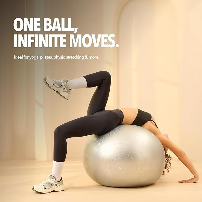 Gym Ball For Exercise Anti Burst Exercise Ball With Foot Pump For Workout Yoga Ball For Women And Men Swiss Ball For Balance Stability Training, Birthing Ball For Pregnancy