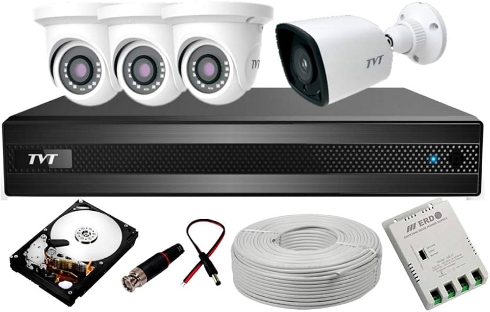 TVT 4 Channel Night Vision HD CCTV Package with DVR,500 GB Seagate Hard Disk & 17" Monitor