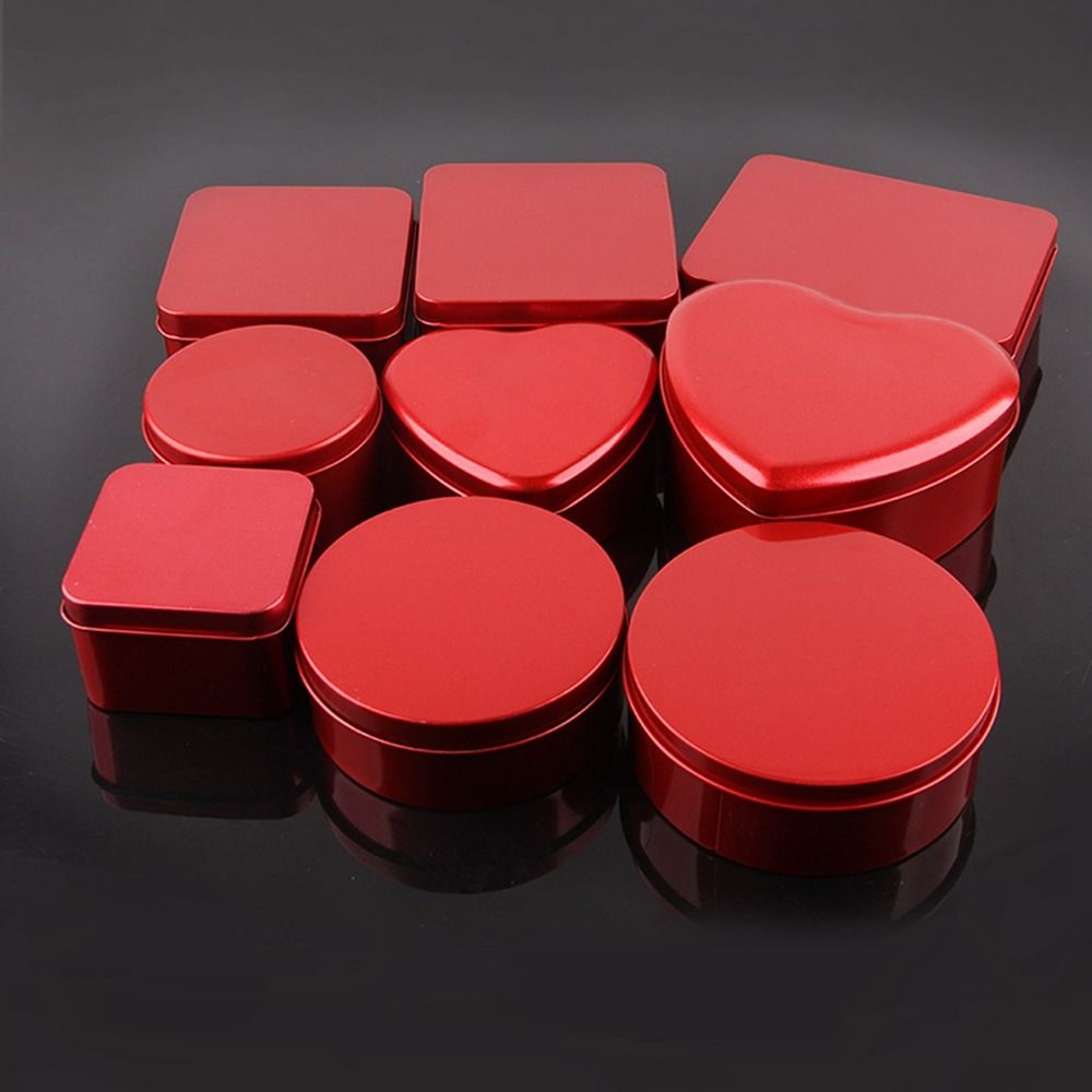 1/2pcs New Portable Aluminum Tin Jar Multistyles Red Color Cosmetic Container Tea Cans Cream Balm Nail Candle