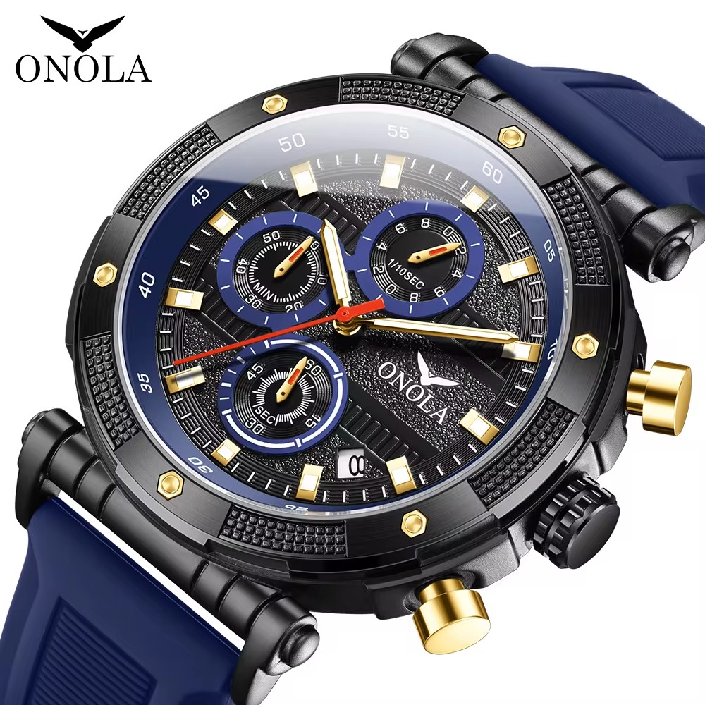 ONOLA brand new fashionable business luxury date quartz men's watch