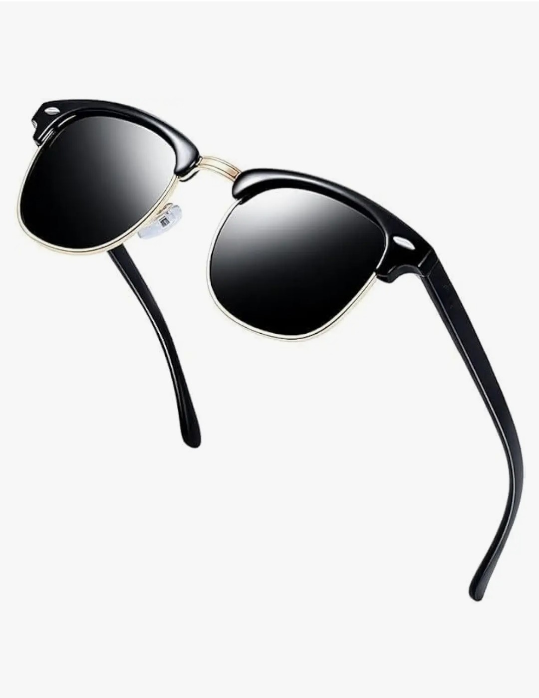 Club Master Black/Golden Frame Sunglasses For Unisex