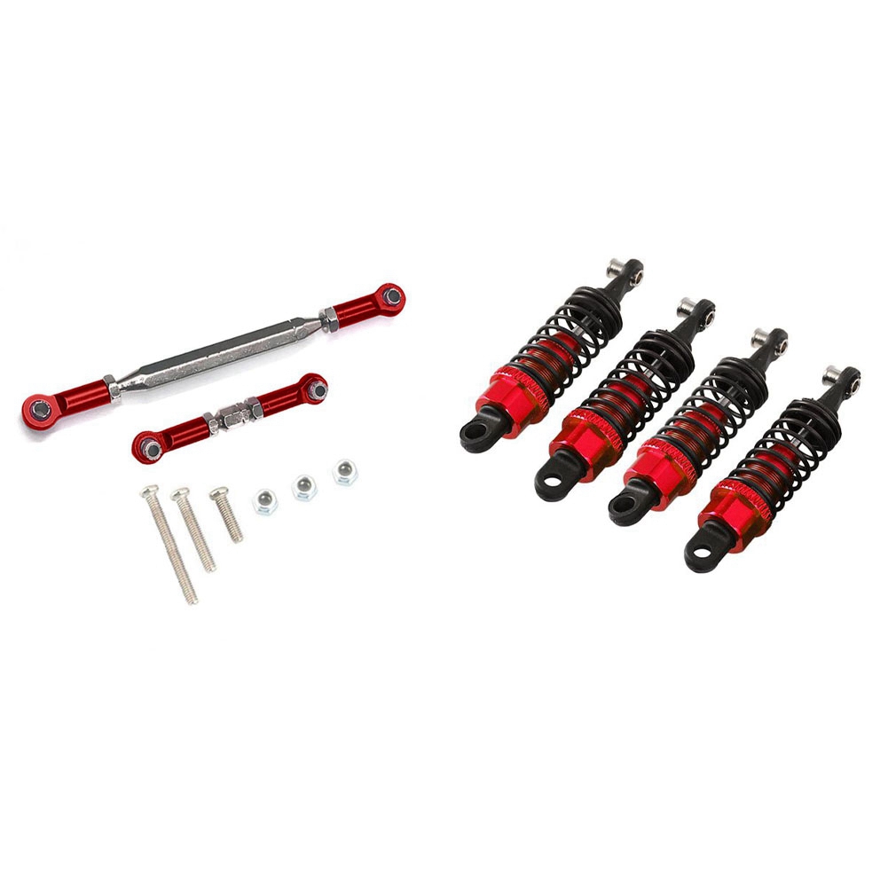 NAMUNY 1 Set Upgrade Parts Set Oil Filled Type Shock Extension Seat & 1 Set Steering Linkage Servo Link Pull Rod Turnbuckle