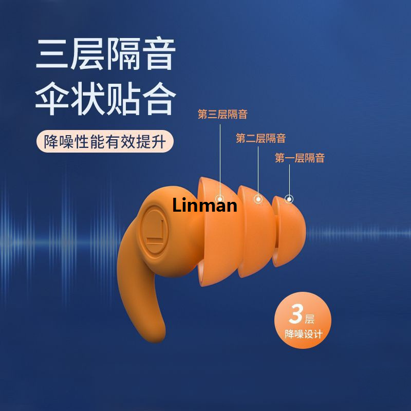 Linman Industrial Painless Silent Ultra Noise Earbuds Sound Isolation Silicone] G2025 New lobal [Hot Selling Anti-Sleep Work Study Noise Cancelling Earmuffs Snoring