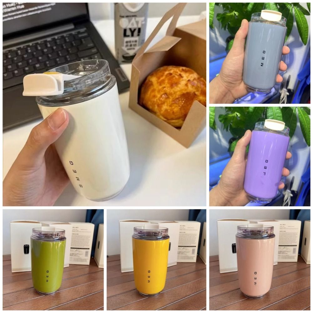 New Stainless Steel Thermal Coffee Cup 240ml Heat Cold Two Use Beverage Cup Portable Leak-Proof Coffee Thermos for Outdoor Travel