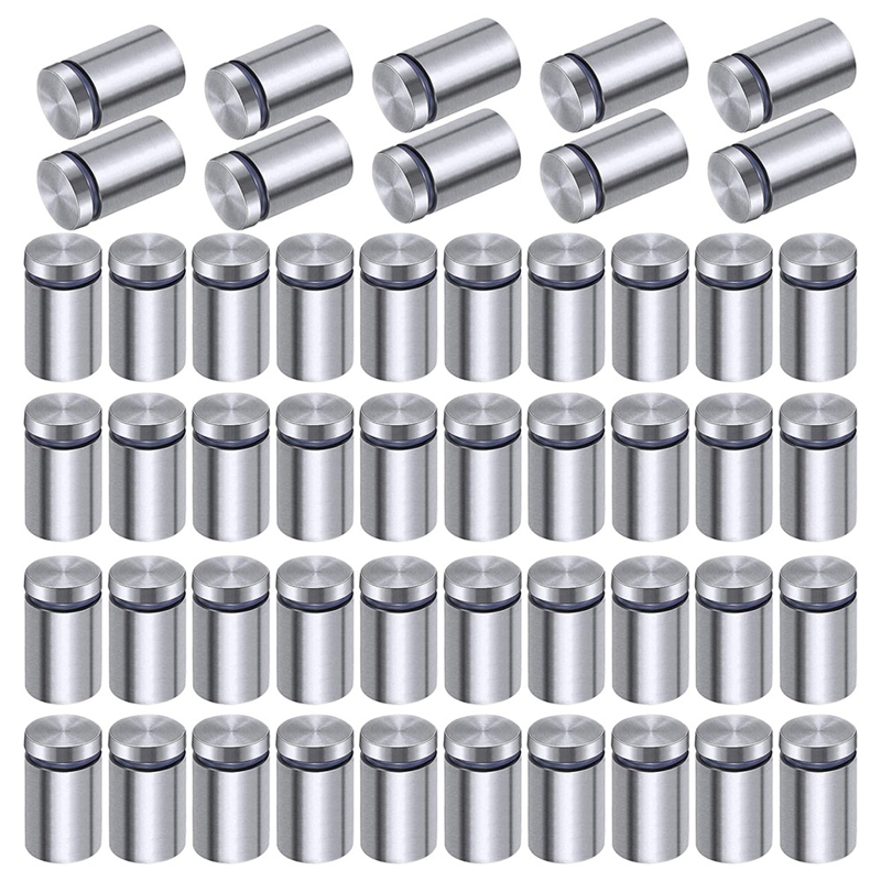 NAMUNY 50 Pack Sign Standoff Screws, Stainless Steel Standoff Screws Kit, Mounting Glass Hardware (1/2x 3/4 Inch)