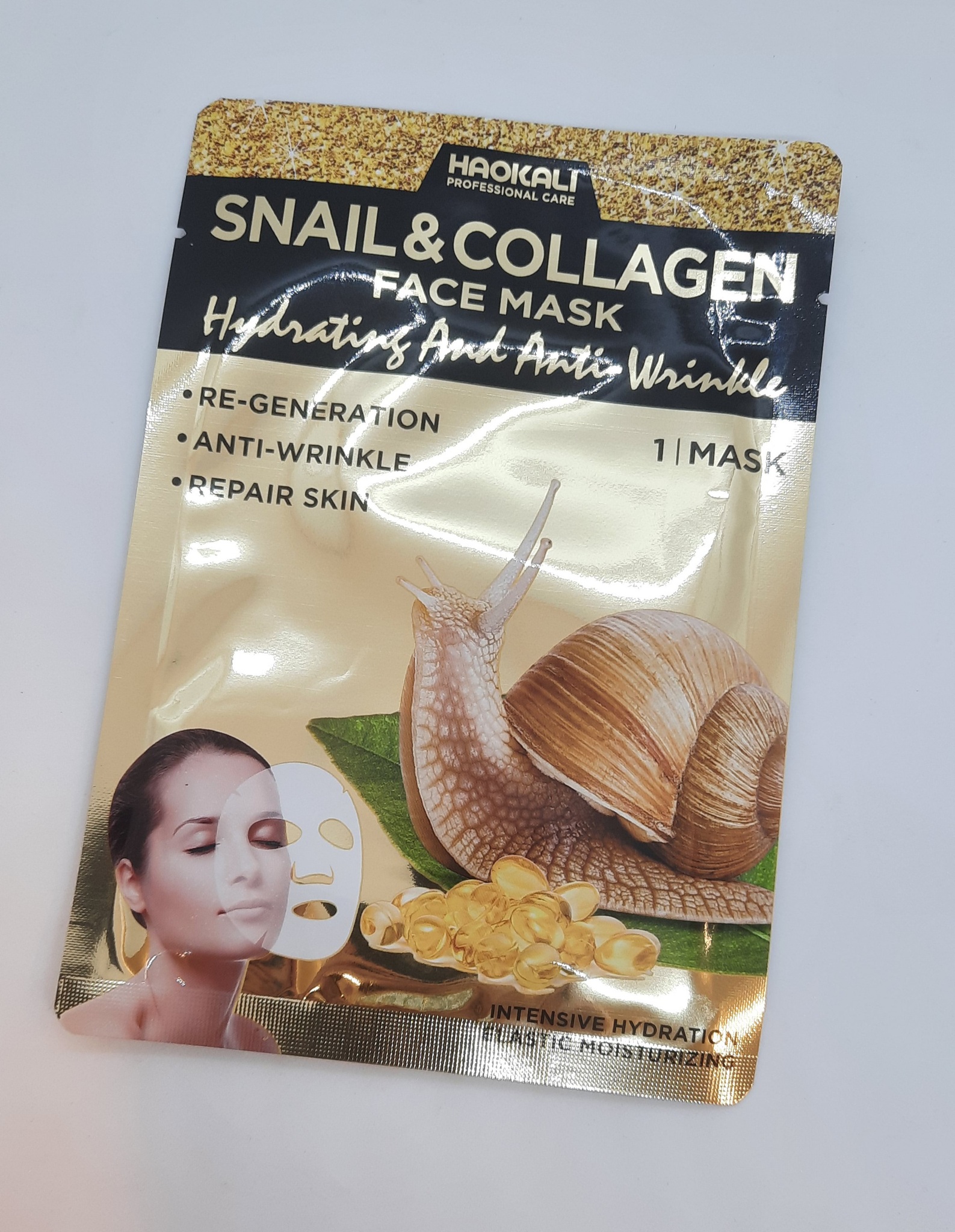 Moisturizing and Brightening Snail Collagen Face Mask - Snail Agency Essence Facial Sheet Mask, Moisturizing Moisturizing Anti-Aging Pore Collagen Skin Care Mask, Strong Moisturizing Skin Care, Improves Skin Barrier