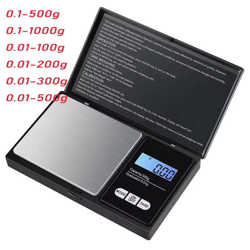 Jewelry Mini Stainless Steel Electronic Scale Digital Pocket Scale Gold Gram Balance Weight Scale Portable Pocket Scale 2BBD