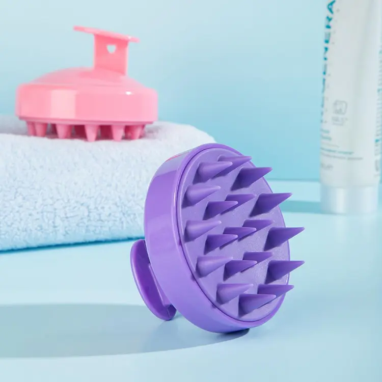 Round Hair Scalp Massager Shampoo Hair Brush , Super Soft Bristles, Exfoliating, Anti-Dandruff (Color May Vary)
