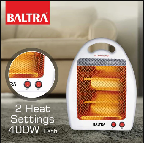 15 Months Warranty BALTRA Two Rod Heater | 2 heating levels: 400 & 800 W | Safety tip over switch | Cool touch cabinet | High temperature resistant housing | 800W