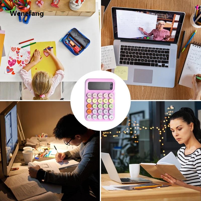 Wenefang Desktop Calculator Candy Color Basic 12-Digit Calculator With Sales promotion Large LCD Display And Sensitive Button Anti Slip Offices