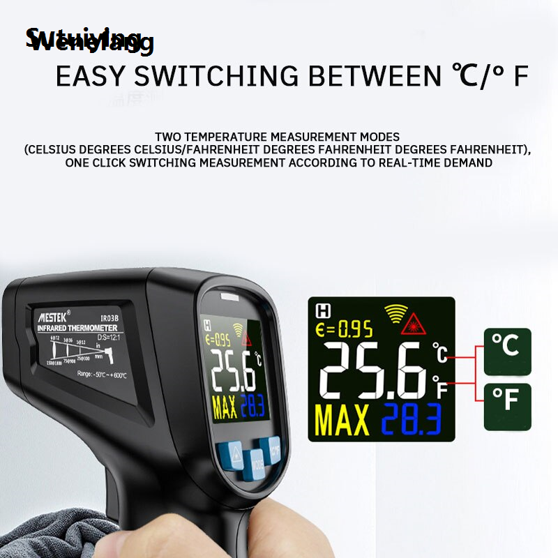 Wenefang Sutuiying MESTEK Industrial Infrared Termometrs Digital High Precision New Kitchen Original Home Temperature Sensor Multifunction Thermometer 1PC