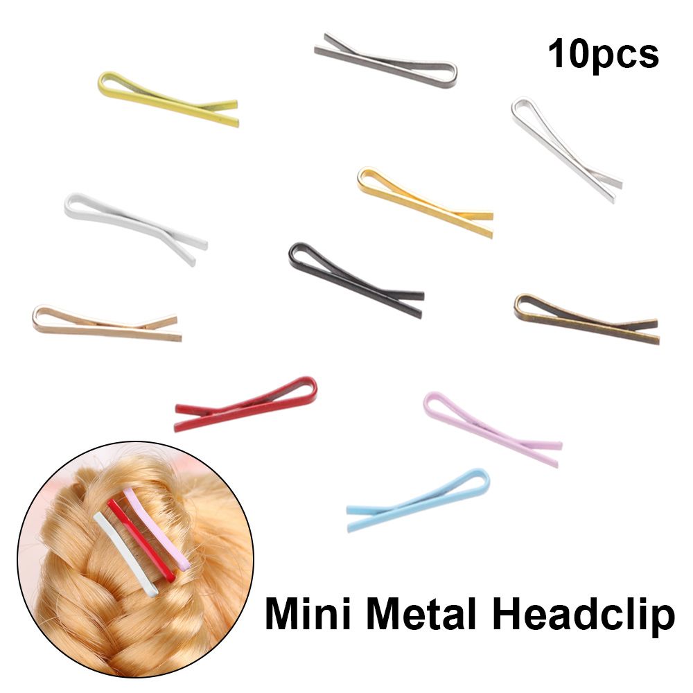 10pcs Cute DIY Dolls Hairpin Princess Kids Toys Headwear Hairclip Doll Head Clips Children Hair Clip Mini Metal Headclip