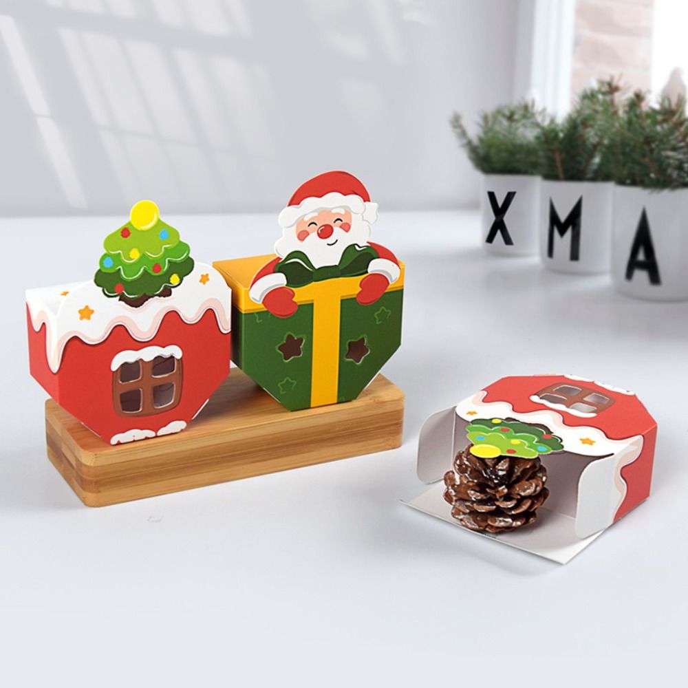 Portable Foldable Mini Christmas Packaging Box Christmas Tree Handmade DIY Gift Storage Box Funny Creative Xmas Supplies Gift