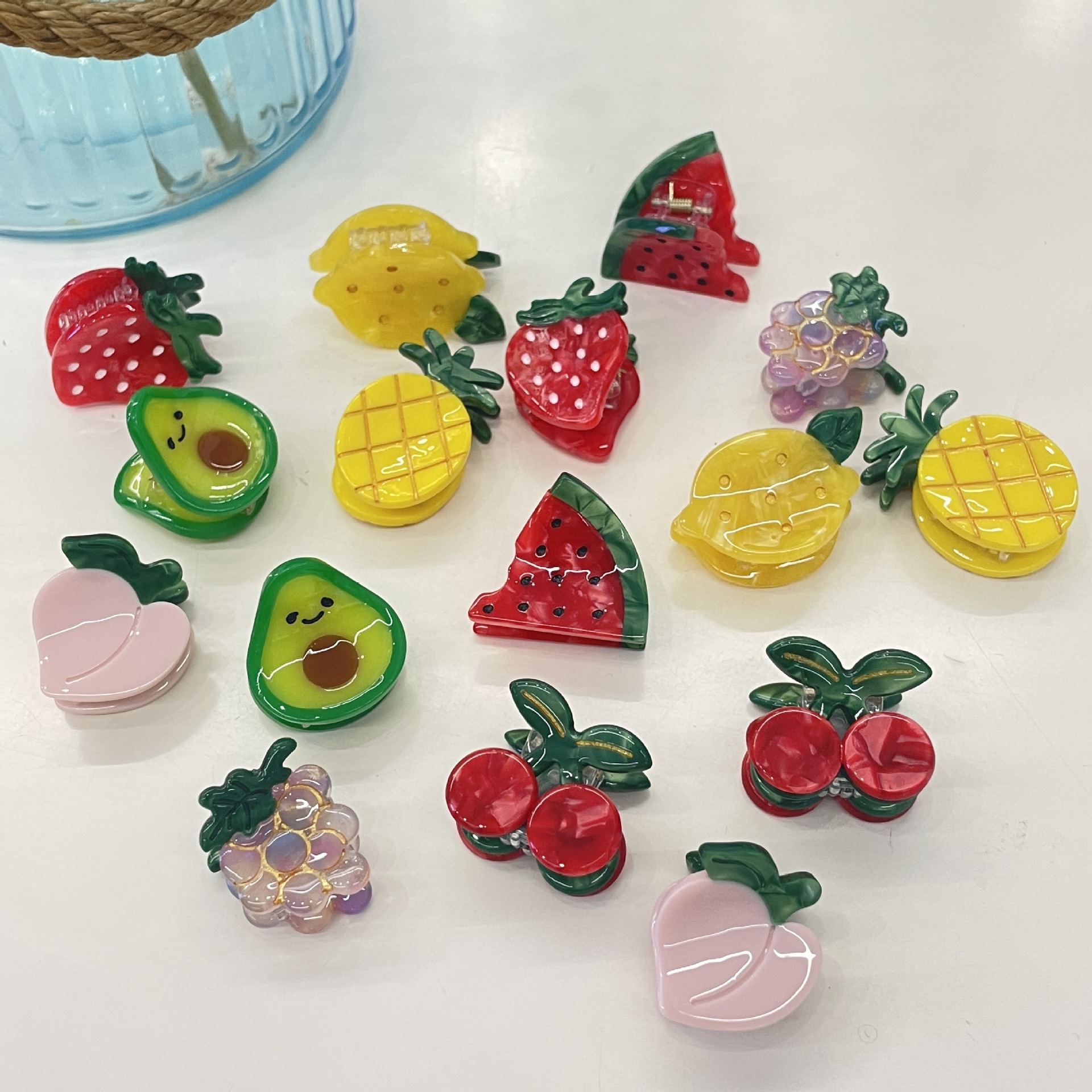 Foreign trade new acetic acid fruit small hairpin strawberry cartoon hair accessories ins high-end cute hairpin y2k dopamine