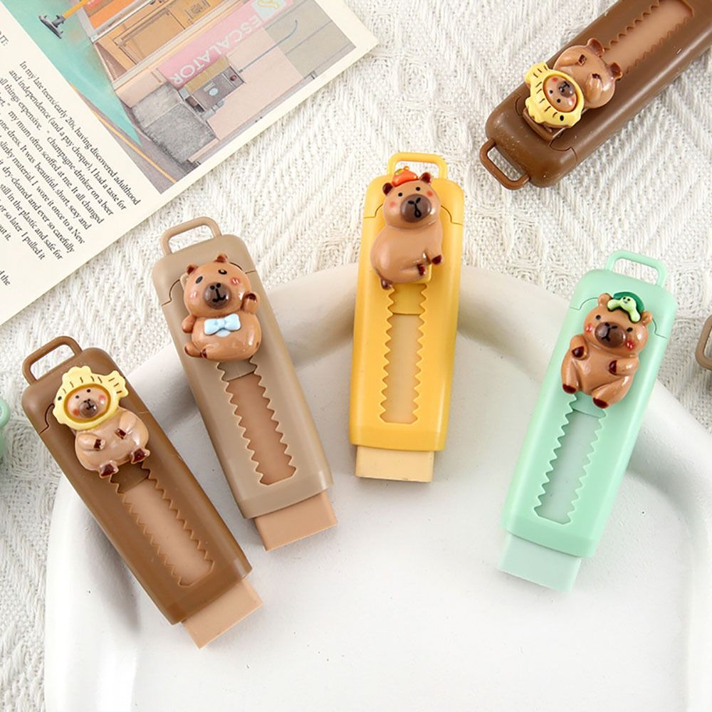 Cartoon Cartoon Capybara Pencil Eraser Stationery Students Prize Pencil Rubber Replaceable Rubber Core Pencil Wiping Tool