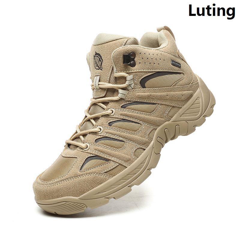 LutingLuxury Autumn winter High Top Tactical Boots Outdoor Climbing Training Shoes Men Women Hiking Camping Ultralight Breathable