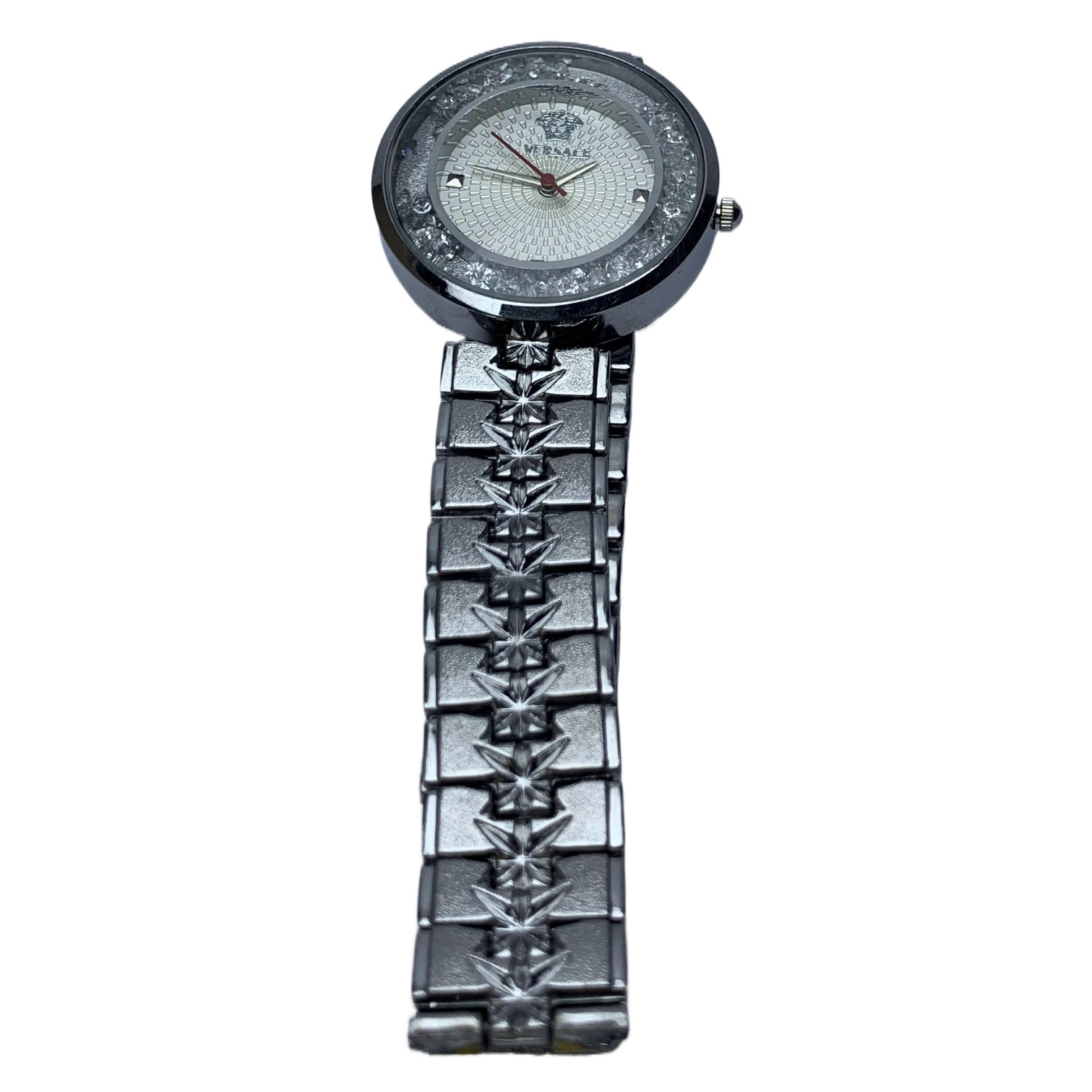 New Letest Model White Round Dial Silver Stainless Steel Quartz Moment Good Quality Watch For Women