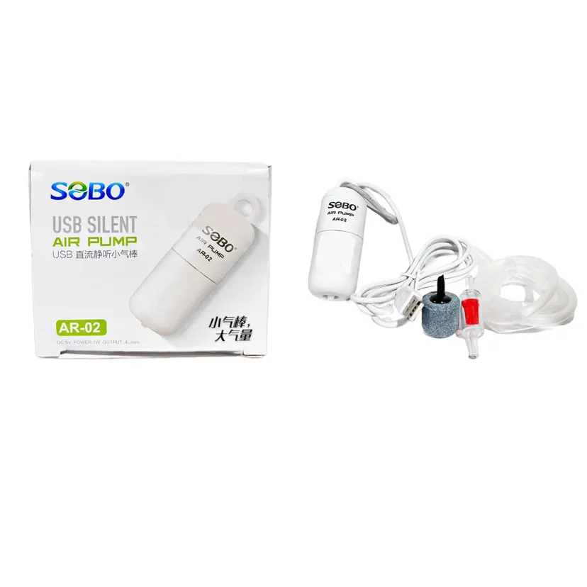 Sobo USB Ultra Silent Air Pump Fish Aquarium Tank AR-02 DC USB Portable