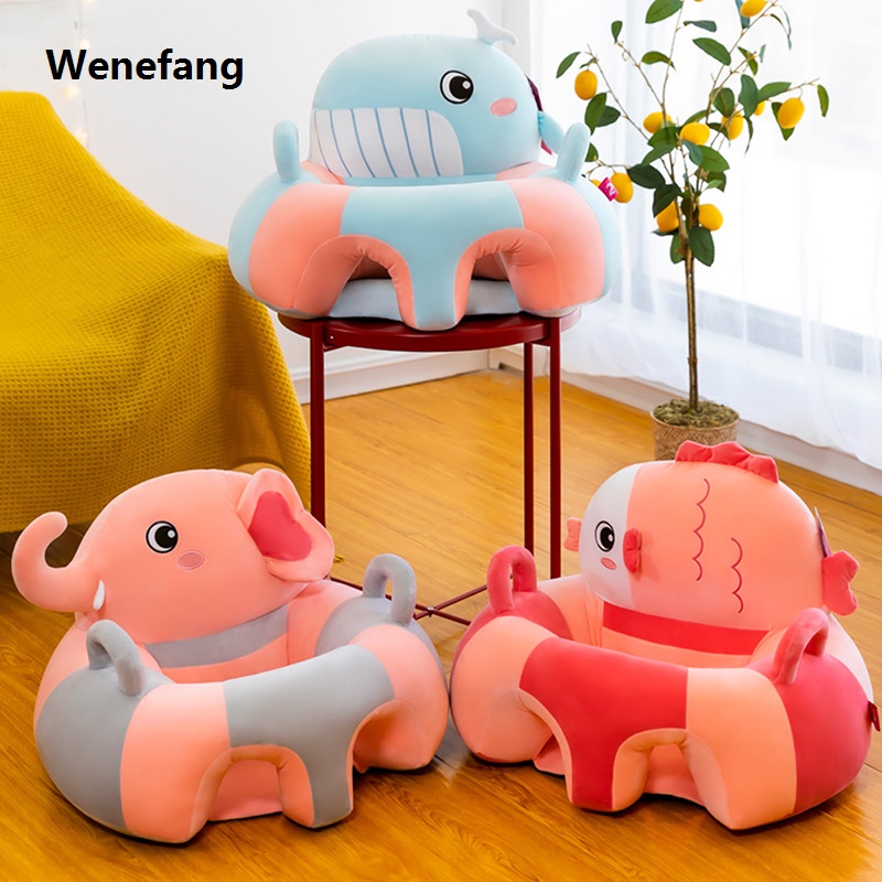 Wenefang 1Pcs Baby Support Seat Sit Up Soft Chair Cushion Portable Sofa Plush Pillow Toy Animal Sofa Seat Pad
